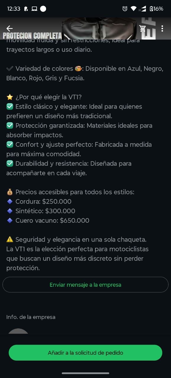 Chaqueta de Protección VT1
